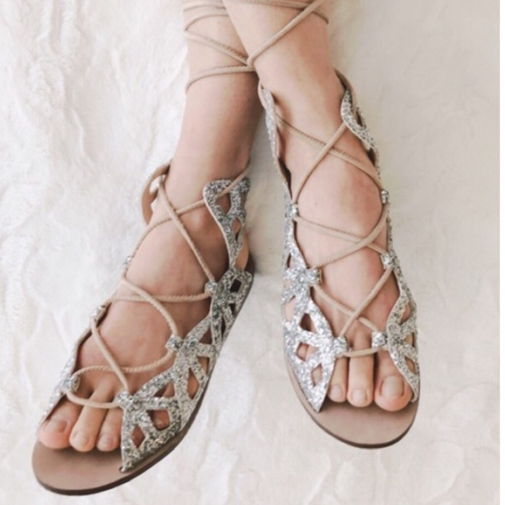 Zara Roman Lace-Up Sandals - Picture 1 of 3